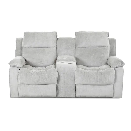 Casual Reclining Loveseat with Console